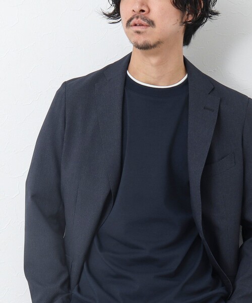 NOLLEY’S（ノーリーズ）の「《ビジカジ対応 / 吸水速乾》フェイクレイヤード Tシャツ（Tシャツ/カットソー・メンズ・グレイッシュベージュ/オリーブ/ホワイト/オレンジ/ネイビー・M/L/S/XL）」の5枚目の写真