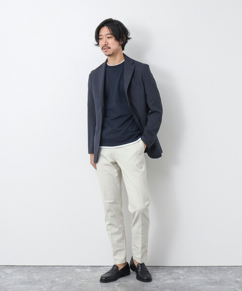 NOLLEY’S（ノーリーズ）の「《ビジカジ対応 / 吸水速乾》フェイクレイヤード Tシャツ（Tシャツ/カットソー・メンズ・グレイッシュベージュ/オリーブ/ホワイト/オレンジ/ネイビー・M/L/S/XL）」の22枚目の写真