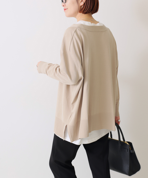 Spick & Span（スピックアンドスパン）の「≪追加≫ICECOTTON 2wayオーバーサイズカーディガン（カーディガン/ボレロ・レディース・ベージュ/ネイビー/ピンク・FREE）」の12枚目の写真
