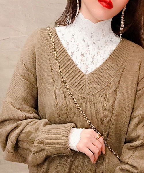 Miniministore（ミニミニストア）の「微起毛 ハイネックレースブラウス 春秋冬（シャツ/ブラウス・レディース・ホワイト/アイボリー・L/M）」の11枚目の写真