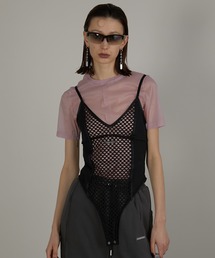 PRANK PROJECT | 【24SUMMER PRE ORDER】フロントメッシュキャミボディスーツ / Front Mesh Cami Bodysuit(キャミソール)