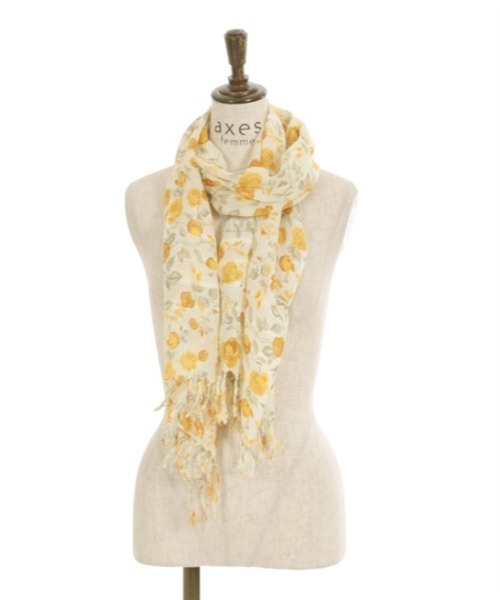 axes femme(アクシーズファム)の「フラワー柄やわらかストール(ストール/ショール・レディース・グリーン/イエロー/ピンク・FREE)」の9枚目の写真