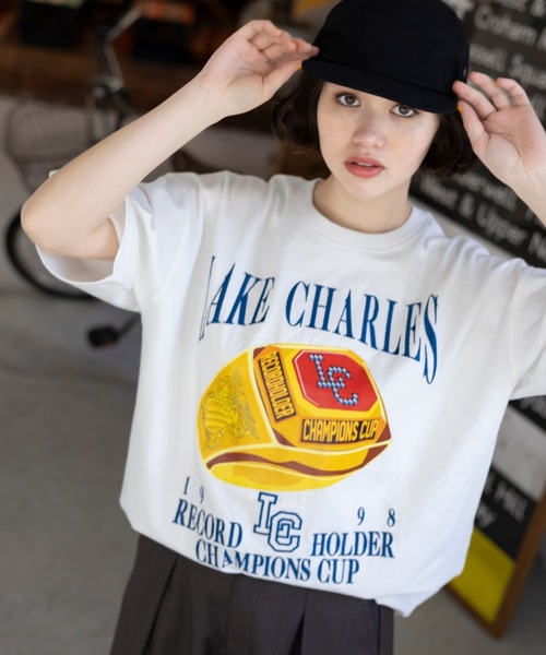 PBLIM(ページボーイリム)の「PBLIM / ゴールドCRT(Tシャツ/カットソー・レディース・オフホワイト/ネイビー/グリーン・MEDIUM/LARGE)」の1枚目の写真