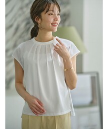 ANY SIS（エニィスィス）の「【UVカット・接触冷感・撥水・汗ジミ防止】プレーティングジャージー フレンチスリーブ カットソー（Tシャツ/カットソー・レディース）」