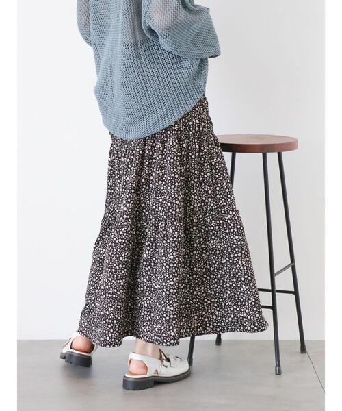 ehka sopo（エヘカソポ）の「シャーリングスカート（スカート・レディース・グリーン/ブラック/チャコールグレー・F）」の4枚目の写真