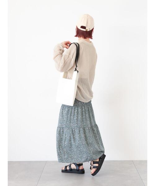 ehka sopo（エヘカソポ）の「シャーリングスカート（スカート・レディース・グリーン/ブラック/チャコールグレー・F）」の12枚目の写真