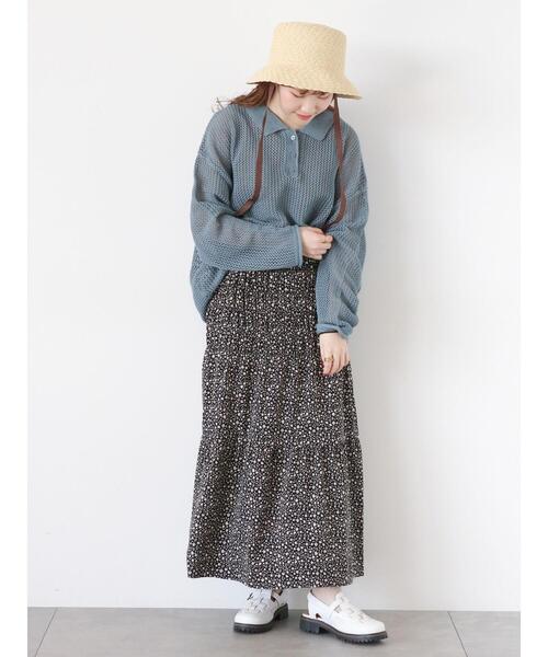 ehka sopo（エヘカソポ）の「シャーリングスカート（スカート・レディース・グリーン/ブラック/チャコールグレー・F）」の14枚目の写真