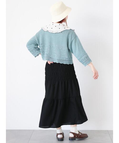 ehka sopo（エヘカソポ）の「シャーリングスカート（スカート・レディース・グリーン/ブラック/チャコールグレー・F）」の20枚目の写真