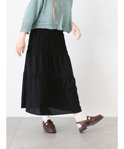 ehka sopo（エヘカソポ）の「シャーリングスカート（スカート・レディース・グリーン/ブラック/チャコールグレー・F）」の21枚目の写真