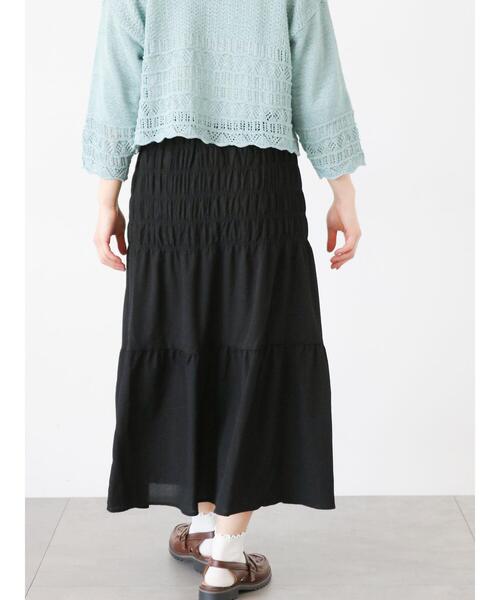 ehka sopo（エヘカソポ）の「シャーリングスカート（スカート・レディース・グリーン/ブラック/チャコールグレー・F）」の22枚目の写真