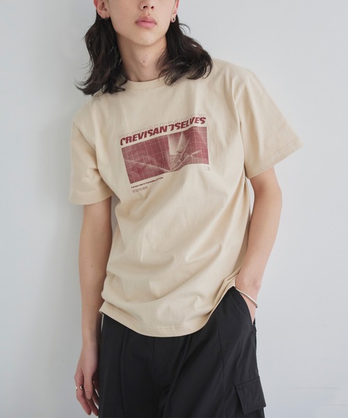 LIAN(リアン)の「ロゴプリントcrevisT(Tシャツ/カットソー・レディース・グレー/ベージュ/ネイビー/ピンク/ホワイト・0/1/2)」の3枚目の写真