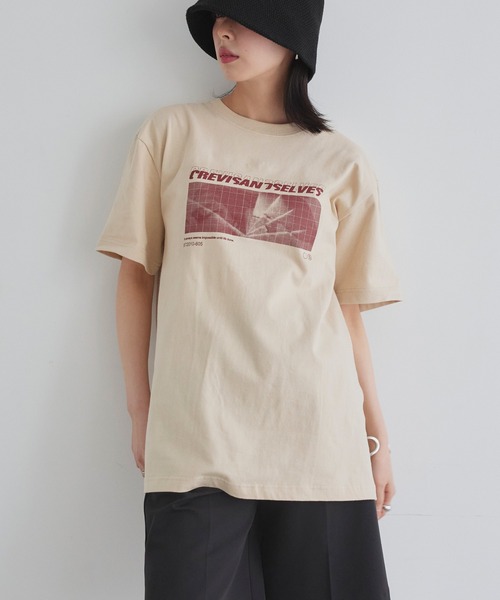 LIAN(リアン)の「ロゴプリントcrevisT(Tシャツ/カットソー・レディース・グレー/ベージュ/ネイビー/ピンク/ホワイト・0/1/2)」の6枚目の写真