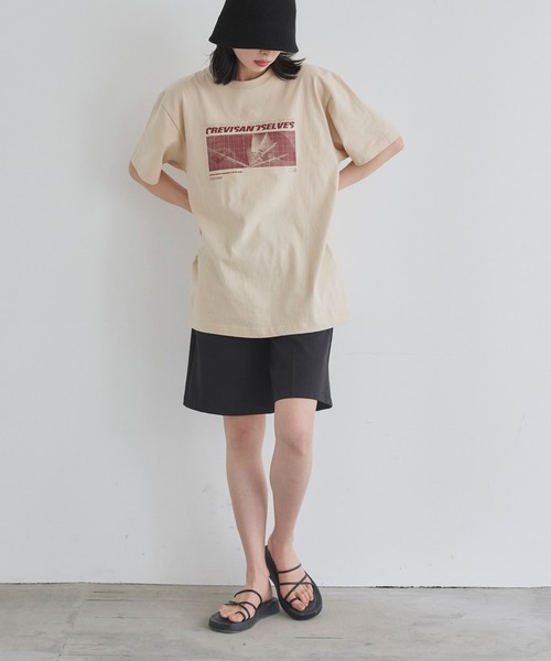LIAN(リアン)の「ロゴプリントcrevisT(Tシャツ/カットソー・レディース・グレー/ベージュ/ネイビー/ピンク/ホワイト・0/1/2)」の9枚目の写真
