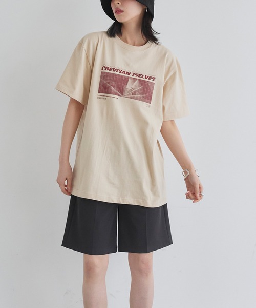LIAN(リアン)の「ロゴプリントcrevisT(Tシャツ/カットソー・レディース・グレー/ベージュ/ネイビー/ピンク/ホワイト・0/1/2)」の10枚目の写真
