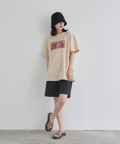 LIAN(リアン)の「ロゴプリントcrevisT(Tシャツ/カットソー・レディース・グレー/ベージュ/ネイビー/ピンク/ホワイト・0/1/2)」の13枚目の写真