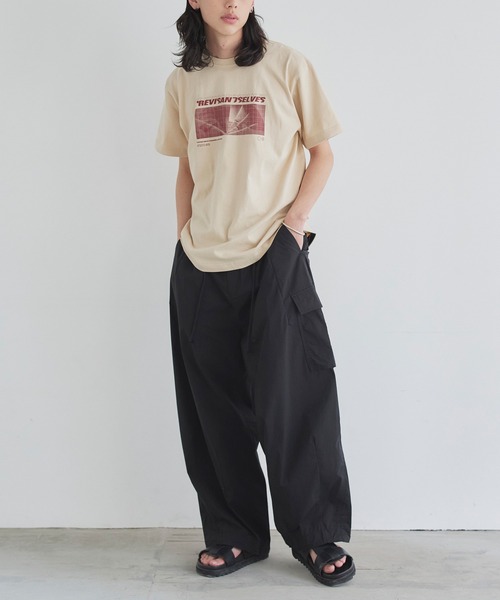 LIAN(リアン)の「ロゴプリントcrevisT(Tシャツ/カットソー・レディース・グレー/ベージュ/ネイビー/ピンク/ホワイト・0/1/2)」の18枚目の写真