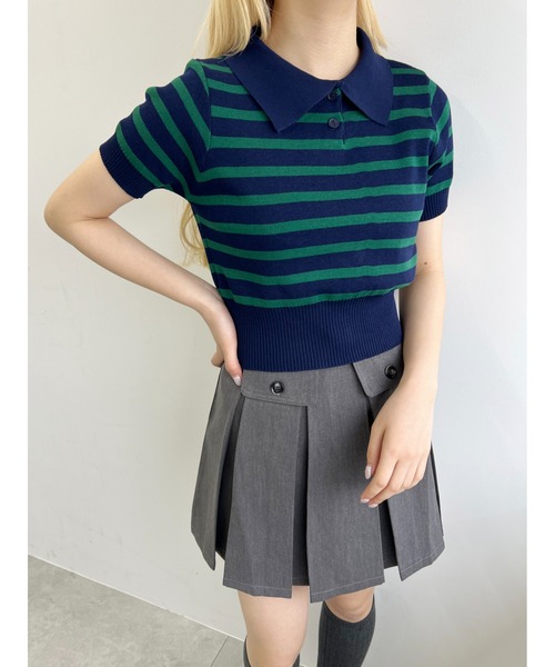 PHILLY（フィリー）の「【PHILLY】ボーダーニットポロ（ニット/セーター・レディース・ネイビー/ベージュ/ブラック・FREE）」の21枚目の写真