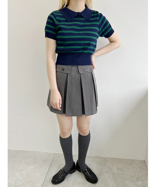 PHILLY（フィリー）の「【PHILLY】ボーダーニットポロ（ニット/セーター・レディース・ネイビー/ベージュ/ブラック・FREE）」の11枚目の写真