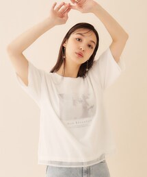 index | チュールレイヤードフォトTシャツ【洗濯機洗い可】(Tシャツ/カットソー)