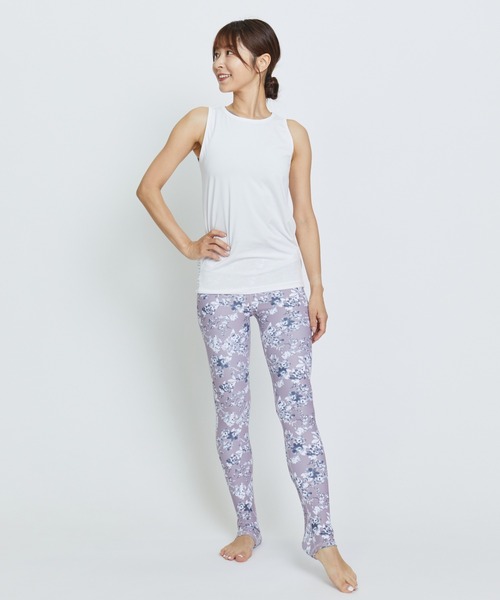 Julier Yoga and Relax(ジュリエヨガアンドリラックス)の「Julier (定番)Ecocoベア天竺タンクトップ(Tシャツ/カットソー・レディース・チャコール/ホワイト/ブルー・1/0)」の6枚目の写真