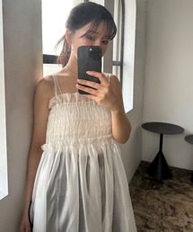 I_am | tulle shirring camisole ops / チュールシャーリングキャミソールワンピース(ワンピース)