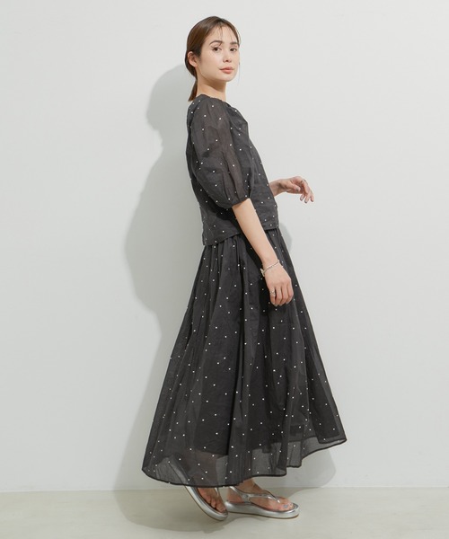 LE CERCLE par rope'（ルセルクルパーロペ）の「【セットアップ対応】ドット刺繍ブラウス（シャツ/ブラウス・レディース・ブラック/ホワイト/ブラウン・FREE）」の7枚目の写真