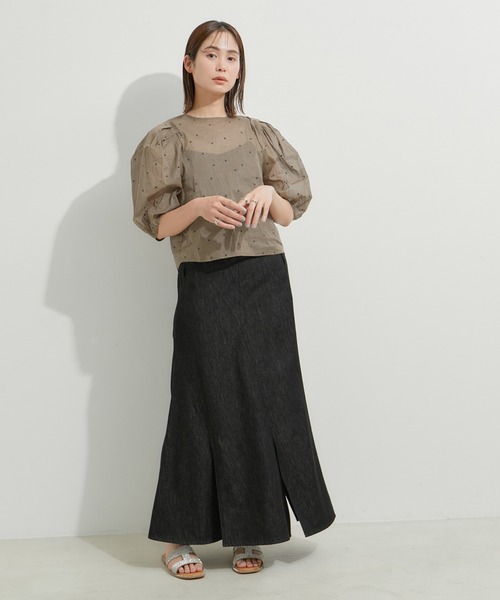 LE CERCLE par rope'（ルセルクルパーロペ）の「【セットアップ対応】ドット刺繍ブラウス（シャツ/ブラウス・レディース・ブラック/ホワイト/ブラウン・FREE）」の22枚目の写真