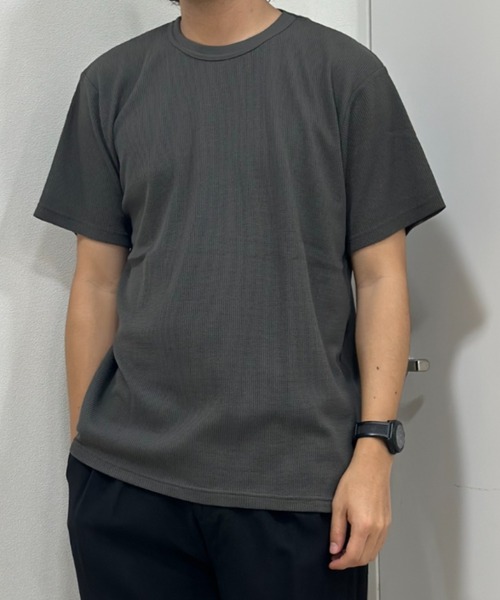 NAVY(ネイビー)の「抗菌防臭加工 倍速ドライワッフルTee(Tシャツ/カットソー・メンズ・グレー/カーキ/ブラック/ホワイト・XXL/XL/L/M/S)」の4枚目の写真