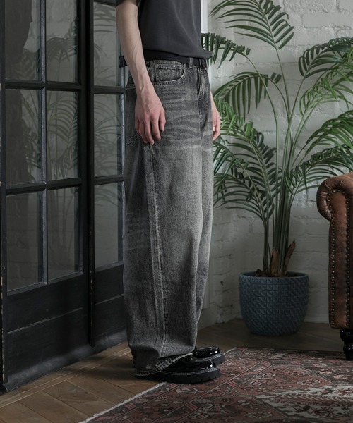 【セール】【aimoha neo】URBAN CHARCOAL WIDE-LEG JEANS（デニムパンツ）｜aimoha（アイモハ）