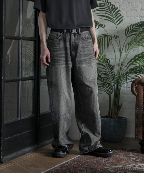 aimoha(アイモハ)の「【aimoha neo】URBAN CHARCOAL WIDE-LEG JEANS(デニムパンツ・メンズ・ブラック・MEDIUM/LARGE/X-LARGE)」の18枚目の写真