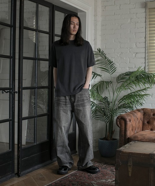 aimoha(アイモハ)の「【aimoha neo】URBAN CHARCOAL WIDE-LEG JEANS(デニムパンツ・メンズ・ブラック・MEDIUM/LARGE/X-LARGE)」の4枚目の写真