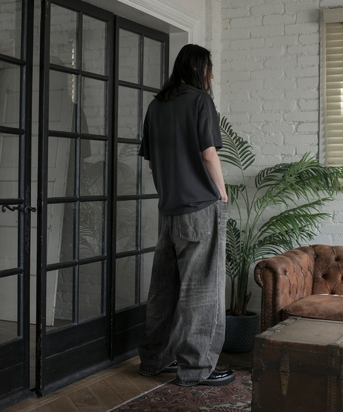 aimoha(アイモハ)の「【aimoha neo】URBAN CHARCOAL WIDE-LEG JEANS(デニムパンツ・メンズ・ブラック・MEDIUM/LARGE/X-LARGE)」の6枚目の写真