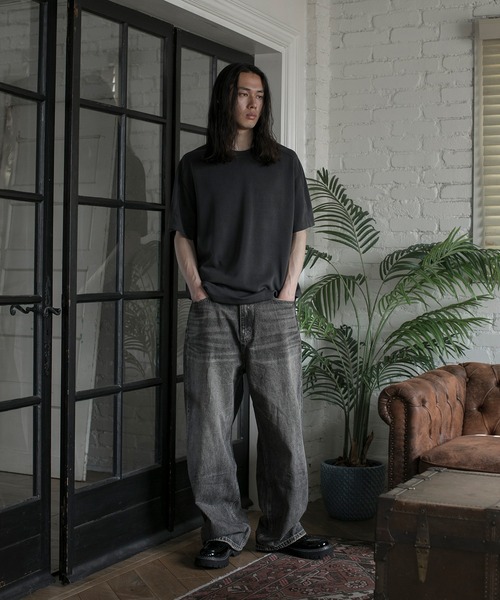 aimoha(アイモハ)の「【aimoha neo】URBAN CHARCOAL WIDE-LEG JEANS(デニムパンツ・メンズ・ブラック・MEDIUM/LARGE/X-LARGE)」の8枚目の写真