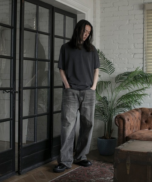 aimoha(アイモハ)の「【aimoha neo】URBAN CHARCOAL WIDE-LEG JEANS(デニムパンツ・メンズ・ブラック・MEDIUM/LARGE/X-LARGE)」の9枚目の写真