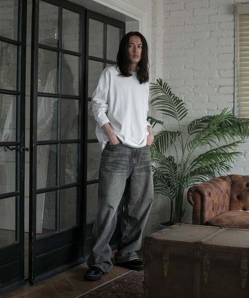aimoha(アイモハ)の「【aimoha neo】URBAN CHARCOAL WIDE-LEG JEANS(デニムパンツ・メンズ・ブラック・MEDIUM/LARGE/X-LARGE)」の10枚目の写真