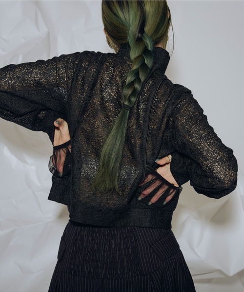 Ezick（エジック）の「Mode elegance レーストラックジャケット（ブルゾン・レディース・ブラック/ホワイト・FREE）」の17枚目の写真