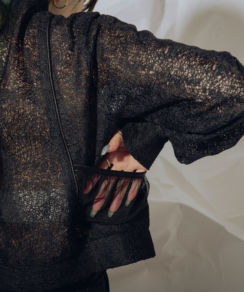 Ezick（エジック）の「Mode elegance レーストラックジャケット（ブルゾン・レディース・ブラック/ホワイト・FREE）」の18枚目の写真