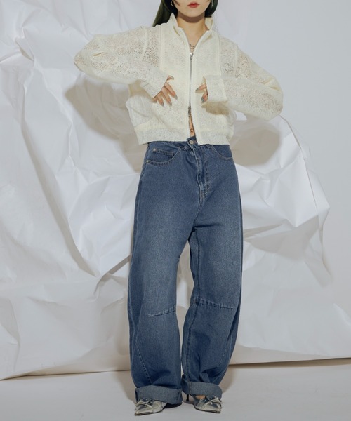 Ezick（エジック）の「Mode elegance レーストラックジャケット（ブルゾン・レディース・ブラック/ホワイト・FREE）」の21枚目の写真