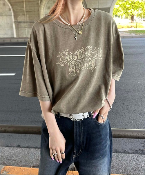 sedacle(セダクル)の「ピグメント加工ロゴプリントTシャツ(Tシャツ/カットソー・メンズ・ブラウン/ベージュ/ブラック・SMALL/MEDIUM/LARGE)」の1枚目の写真