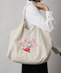 【MOOMIN】(ムーミン) 軽量 収納力 しっかり お買い物 にも 刺繍 マルシェバッグ
