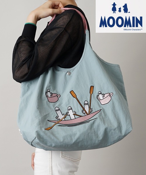 MOOMIN（ムーミン）の「【MOOMIN】(ムーミン) 軽量 収納力 しっかり お買い物 にも 刺繍 マルシェバッグ（トートバッグ・レディース・レッド/ライトグレー/カーキ/ブルー/グレイッシュブルー/グレー/ベージュ/ネイビー/ライトベージュ/グレー系その他/グリーン系その他/レッド系2/グリーン/セージグリーン/ミント/アッシュグレー/チャコール/ヘザーチャコール・ONE SIZE）」の15枚目の写真
