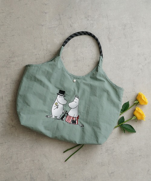 MOOMIN（ムーミン）の「【MOOMIN】(ムーミン) 軽量 収納力 しっかり お買い物 にも 刺繍 マルシェバッグ（トートバッグ・レディース・レッド/ライトグレー/カーキ/ブルー/グレイッシュブルー/グレー/ベージュ/ネイビー/ライトベージュ/グレー系その他/グリーン系その他/レッド系2/グリーン/セージグリーン/ミント/アッシュグレー/チャコール/ヘザーチャコール・ONE SIZE）」の12枚目の写真