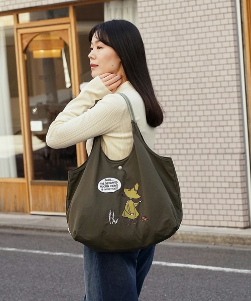 MOOMIN（ムーミン）の「【MOOMIN】(ムーミン) 軽量 収納力 しっかり お買い物 にも 刺繍 マルシェバッグ（トートバッグ・レディース・レッド/ライトグレー/カーキ/ブルー/グレイッシュブルー/グレー/ベージュ/ネイビー/ライトベージュ/グレー系その他/グリーン系その他/レッド系2/グリーン/セージグリーン/ミント/アッシュグレー/チャコール/ヘザーチャコール・ONE SIZE）」の19枚目の写真