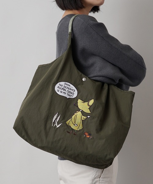 MOOMIN（ムーミン）の「【MOOMIN】(ムーミン) 軽量 収納力 しっかり お買い物 にも 刺繍 マルシェバッグ（トートバッグ・レディース・レッド/ライトグレー/カーキ/ブルー/グレイッシュブルー/グレー/ベージュ/ネイビー/ライトベージュ/グレー系その他/グリーン系その他/レッド系2/グリーン/セージグリーン/ミント/アッシュグレー/チャコール/ヘザーチャコール・ONE SIZE）」の21枚目の写真