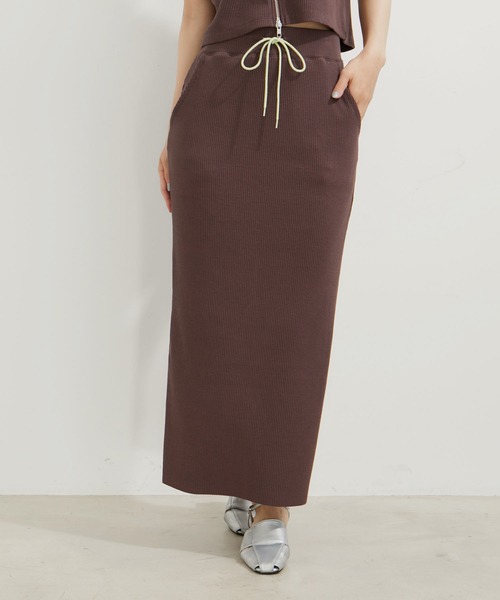 VIS(ビス)の「【セットアップ対応】リブタイトスカート【セルフカット可能】【洗える】(スカート・レディース・グリーン系その他/ブラウン/ブラック・FREE)」の20枚目の写真