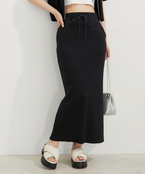 VIS(ビス)の「【セットアップ対応】リブタイトスカート【セルフカット可能】【洗える】(スカート・レディース・グリーン系その他/ブラウン/ブラック・FREE)」の18枚目の写真