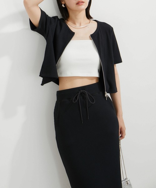 VIS(ビス)の「【セットアップ対応】リブタイトスカート【セルフカット可能】【洗える】(スカート・レディース・グリーン系その他/ブラウン/ブラック・FREE)」の17枚目の写真