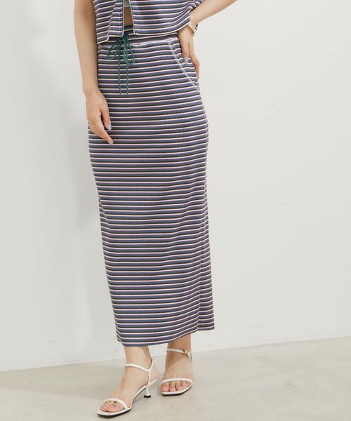 VIS(ビス)の「【セットアップ対応】リブタイトスカート【セルフカット可能】【洗える】(スカート・レディース・グリーン系その他/ブラウン/ブラック・FREE)」の16枚目の写真