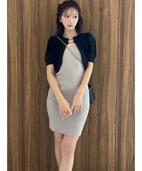 RESEXXY（リゼクシー）の「シャギーアンサンブルニットワンピース（ワンピース・レディース・チャコールグレー/アイボリー/ブラック/その他1・FREE）」の6枚目の写真