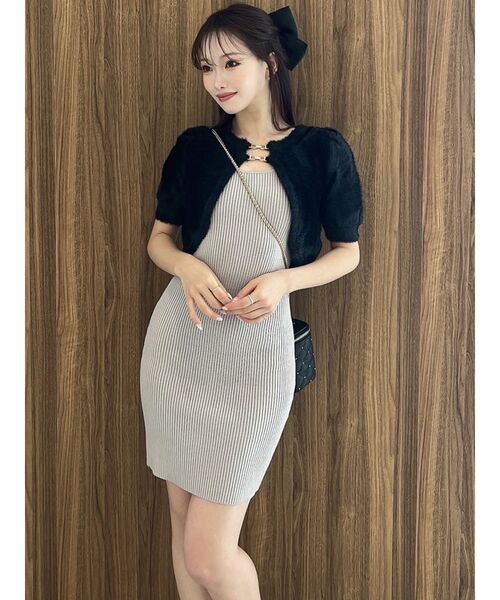 RESEXXY（リゼクシー）の「シャギーアンサンブルニットワンピース（ワンピース・レディース・チャコールグレー/アイボリー/ブラック/その他1・FREE）」の7枚目の写真